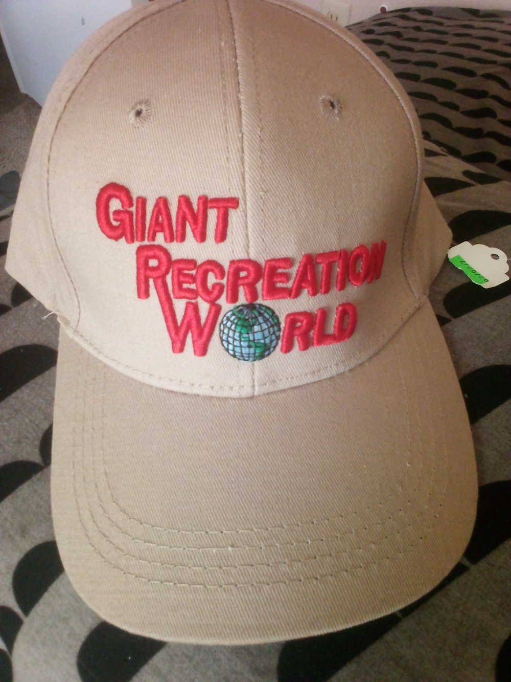Giant Recreation World Embroidered Tan Baseball Cap